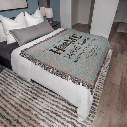 Personalized North Dakota State Woven Blanket – Custom Home Gift for Couples