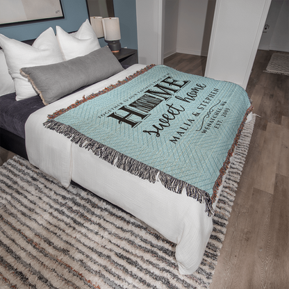 Personalized Washington State Woven Blanket – Custom Home Throw for Couples