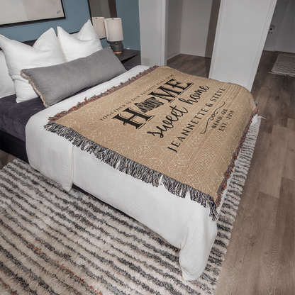 Personalized Oregon State Woven Blanket – Custom Home Gift for Couples