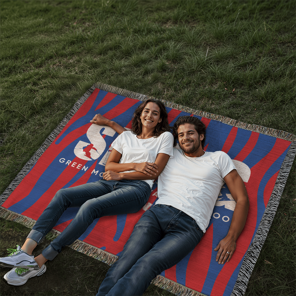 Personalized Skiing Woven Blanket Throw – Custom Skier Gift