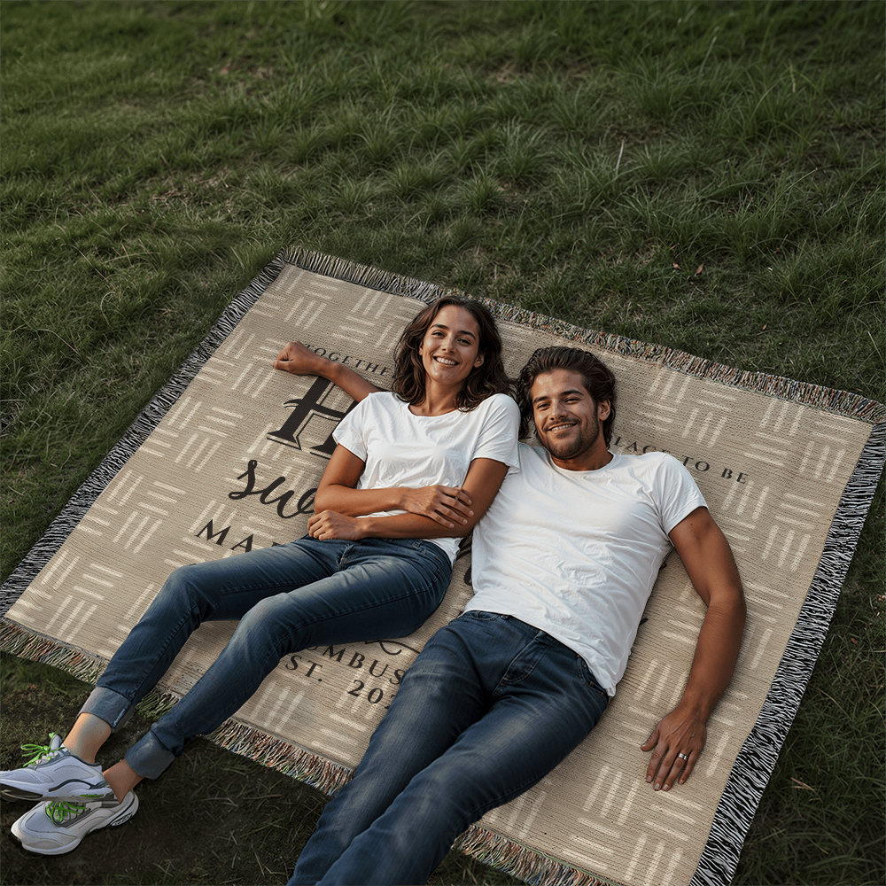 Personalized Ohio State Woven Blanket – Custom Home Gift for Couples