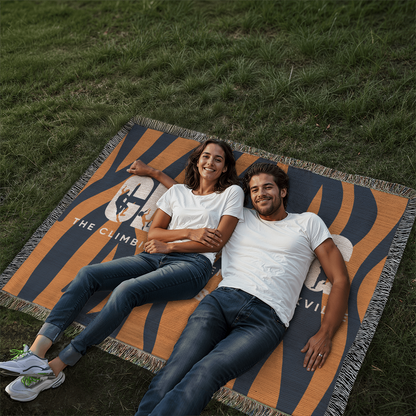 Personalized Climbing Woven Blanket Throw – Custom Rock Climber Gift