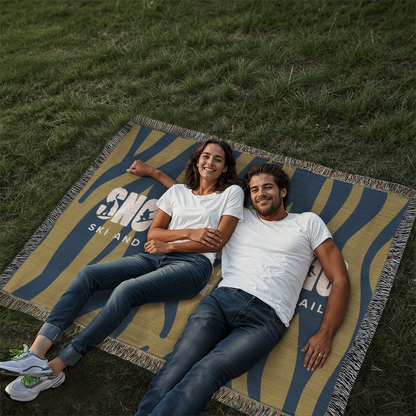 Personalized Snowboarding Woven Blanket Throw – Custom Snowboarder Gift
