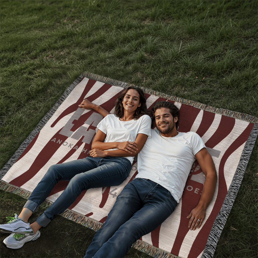 Personalized Lacrosse Player Woven Blanket Throw – Custom Athlete Gift