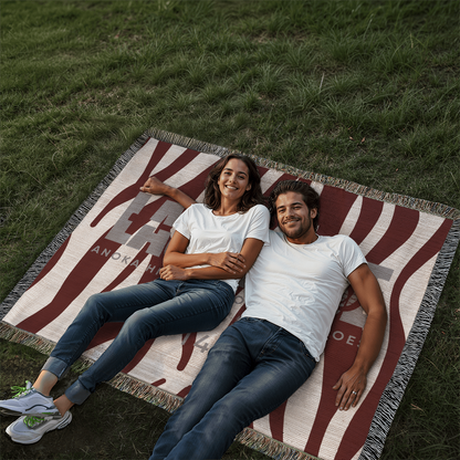 Personalized Lacrosse Player Woven Blanket Throw – Custom Athlete Gift