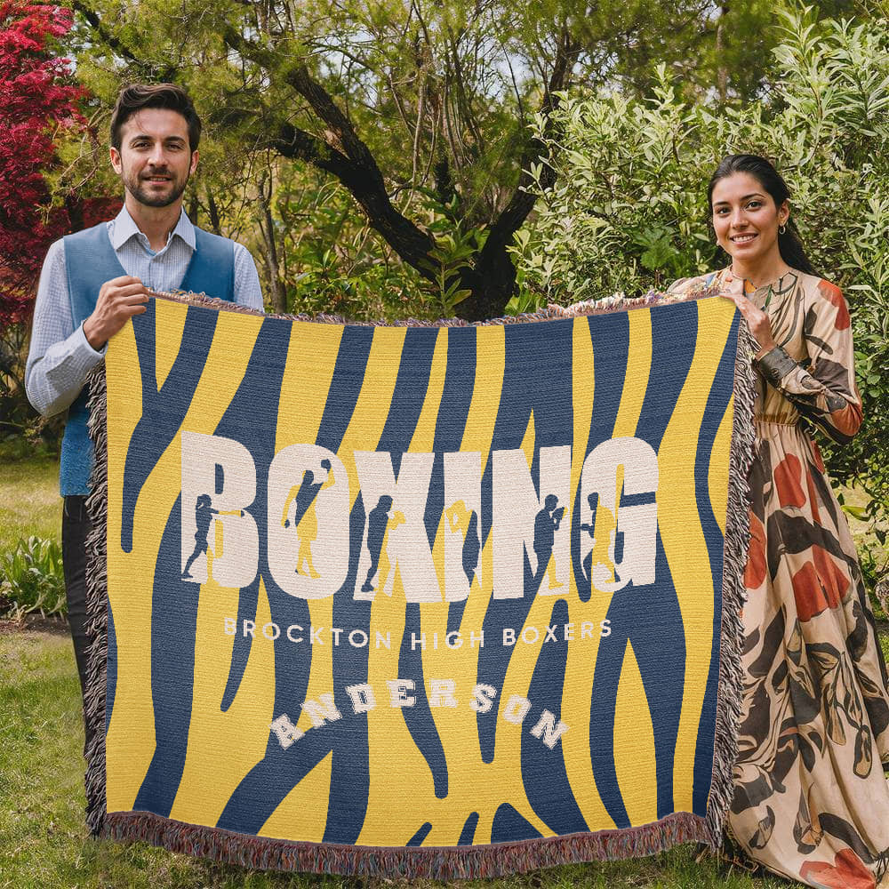 Personalized Boxing Woven Blanket Throw – Custom Boxer Gift