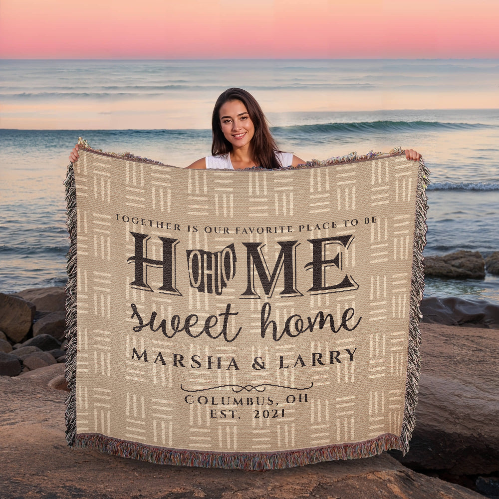 Personalized Ohio State Woven Blanket – Custom Home Gift for Couples