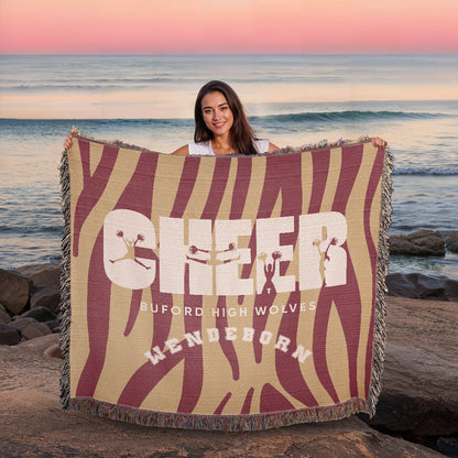 Personalized Cheer Team Woven Blanket Throw – Custom Cheerleader Gift
