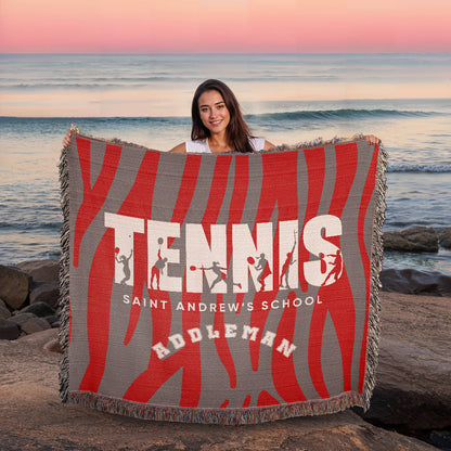 Personalized Tennis Woven Blanket Throw – Custom Athlete Gift