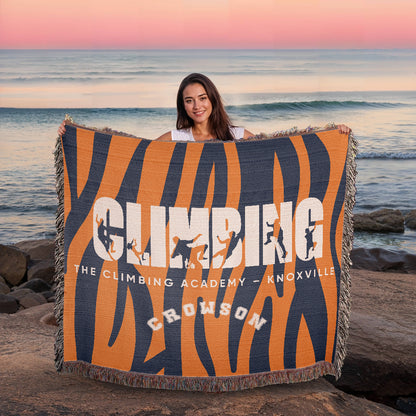 Personalized Climbing Woven Blanket Throw – Custom Rock Climber Gift
