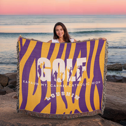 Personalized Golf Woven Blanket Throw – Custom Golfer Gift