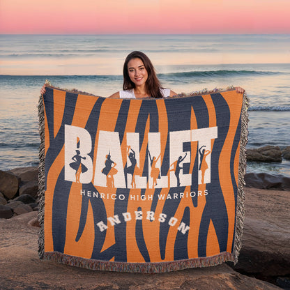 Personalized Ballet Woven Blanket Throw – Custom Dancer Gift