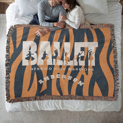Personalized Ballet Woven Blanket Throw – Custom Dancer Gift