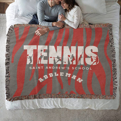 Personalized Tennis Woven Blanket Throw – Custom Athlete Gift