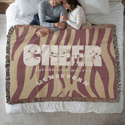 Personalized Cheer Team Woven Blanket Throw – Custom Cheerleader Gift