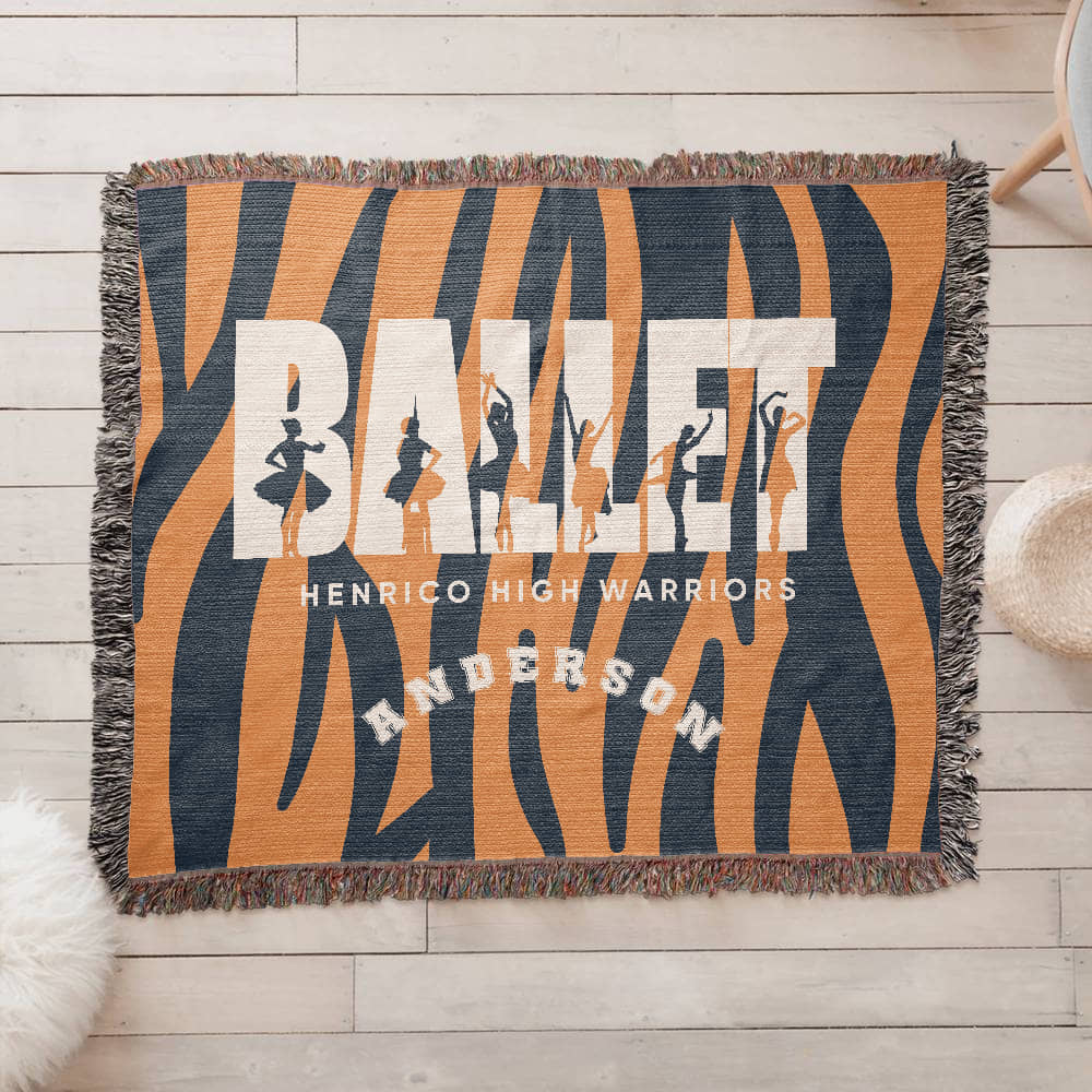 Personalized Ballet Woven Blanket Throw – Custom Dancer Gift