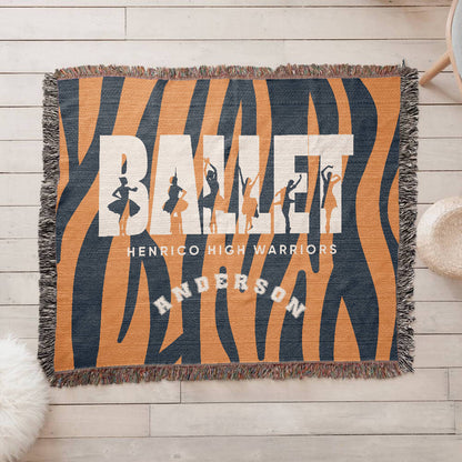 Personalized Ballet Woven Blanket Throw – Custom Dancer Gift