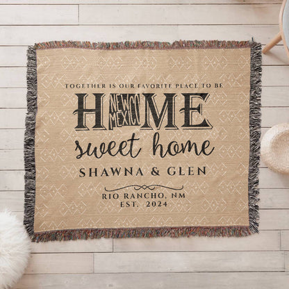 Personalized New Mexico State Woven Blanket – Custom Home Gift for Couples