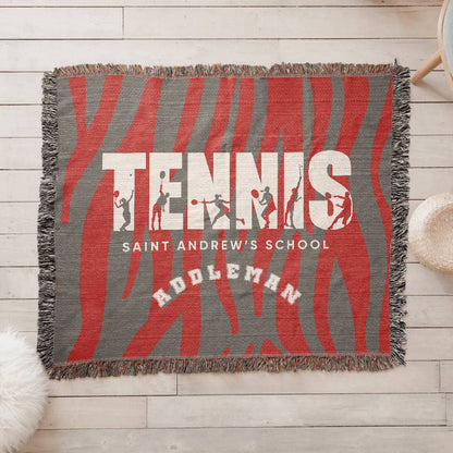 Personalized Tennis Woven Blanket Throw – Custom Athlete Gift
