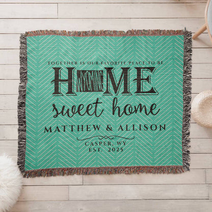 Personalized Wyoming State Woven Blanket – Custom Throw for Couples