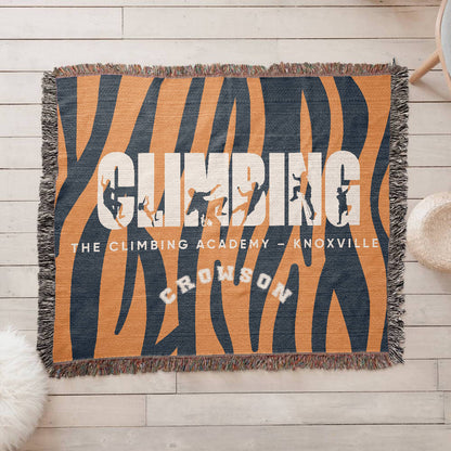 Personalized Climbing Woven Blanket Throw – Custom Rock Climber Gift