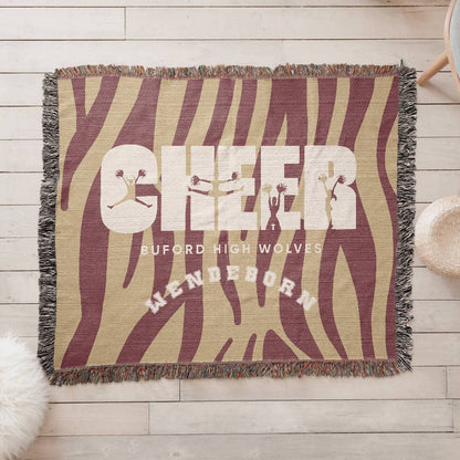 Personalized Cheer Team Woven Blanket Throw – Custom Cheerleader Gift