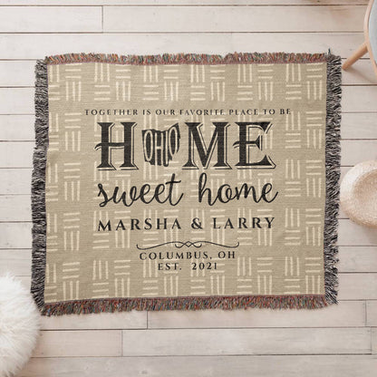 Personalized Ohio State Woven Blanket – Custom Home Gift for Couples