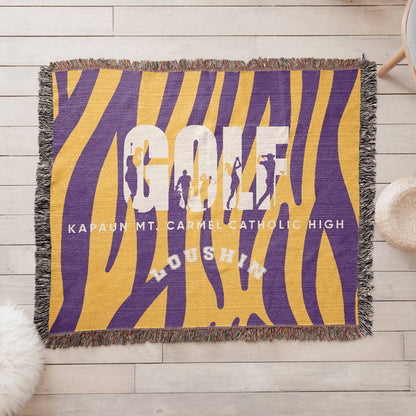 Personalized Golf Woven Blanket Throw – Custom Golfer Gift
