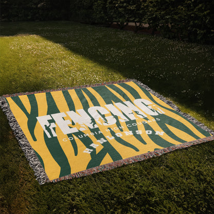 Personalized Fencing Woven Blanket Throw – Custom Fencer Athlete Gift