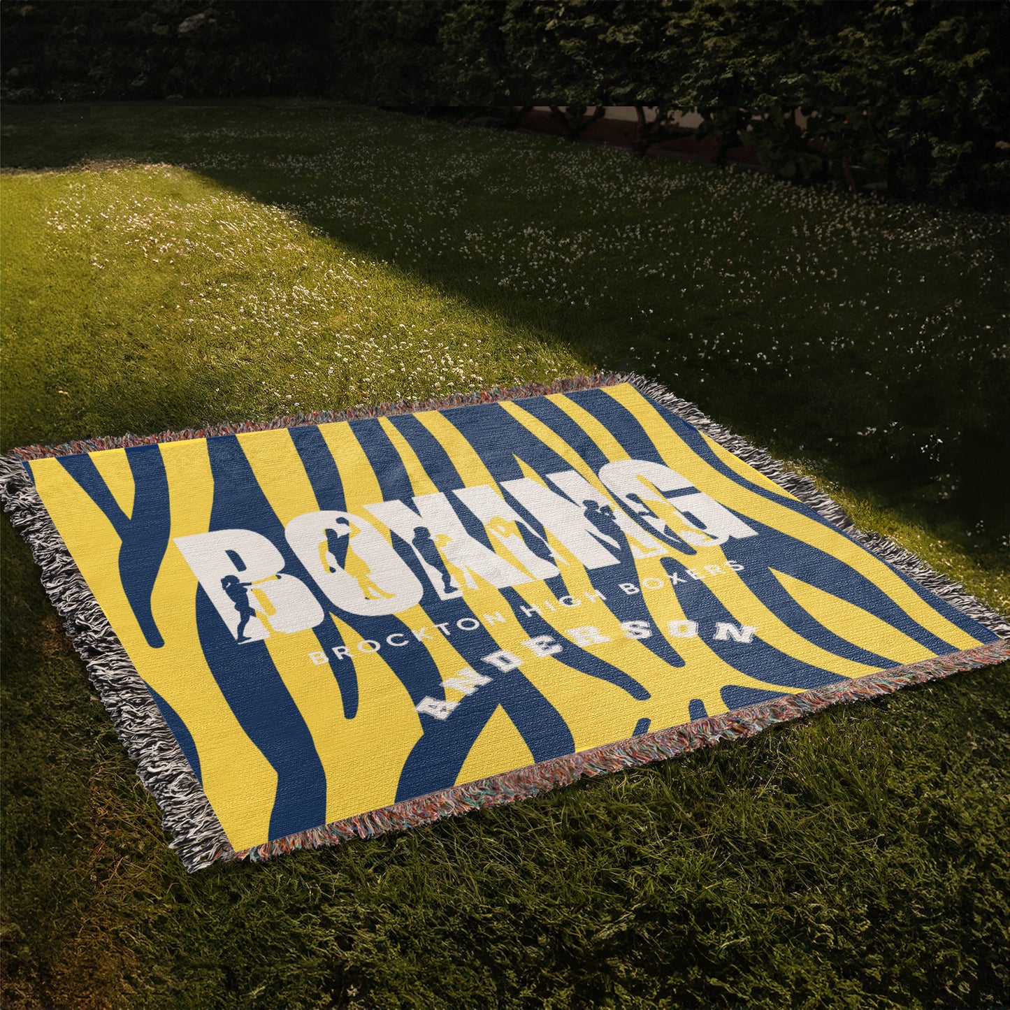Personalized Boxing Woven Blanket Throw – Custom Boxer Gift