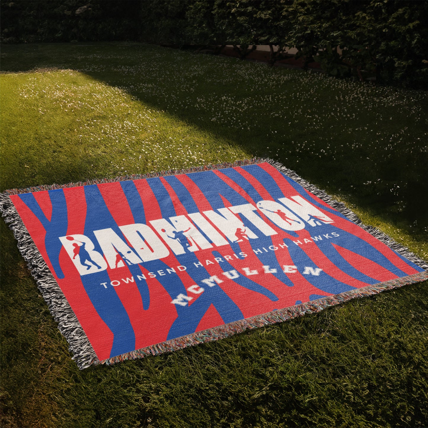 Personalized Badminton Woven Blanket Throw – Custom Badminton Player Gift