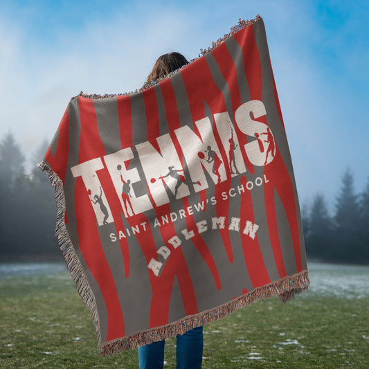 Personalized Tennis Woven Blanket Throw – Custom Athlete Gift