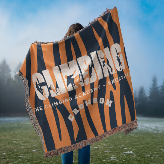 Personalized Climbing Woven Blanket Throw – Custom Rock Climber Gift