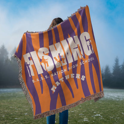 Personalized Fishing Woven Blanket Throw – Custom Outdoor Fisherman Gift