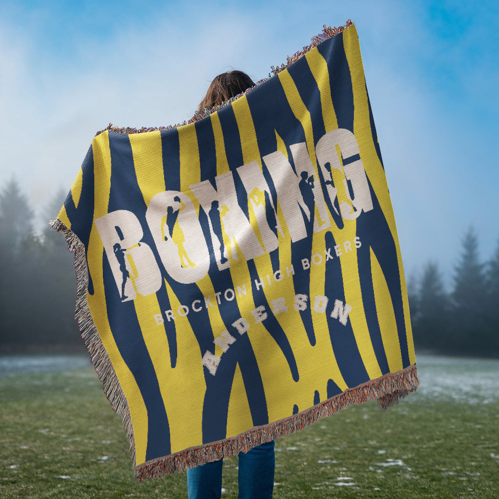 Personalized Boxing Woven Blanket Throw – Custom Boxer Gift