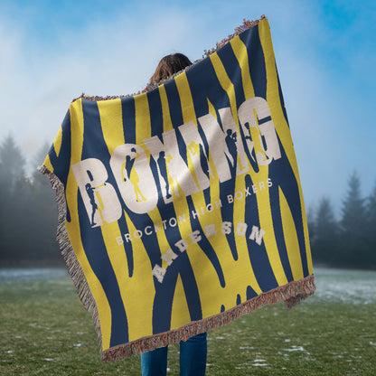 Personalized Boxing Woven Blanket Throw – Custom Boxer Gift