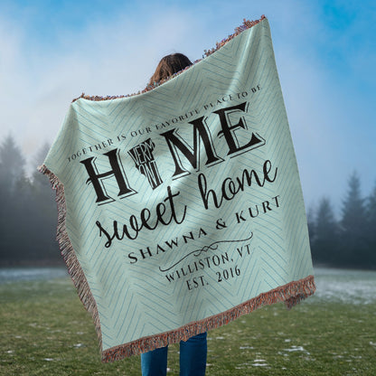 Personalized Vermont State Woven Blanket – Custom Gift for Couples