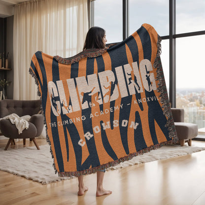 Personalized Climbing Woven Blanket Throw – Custom Rock Climber Gift