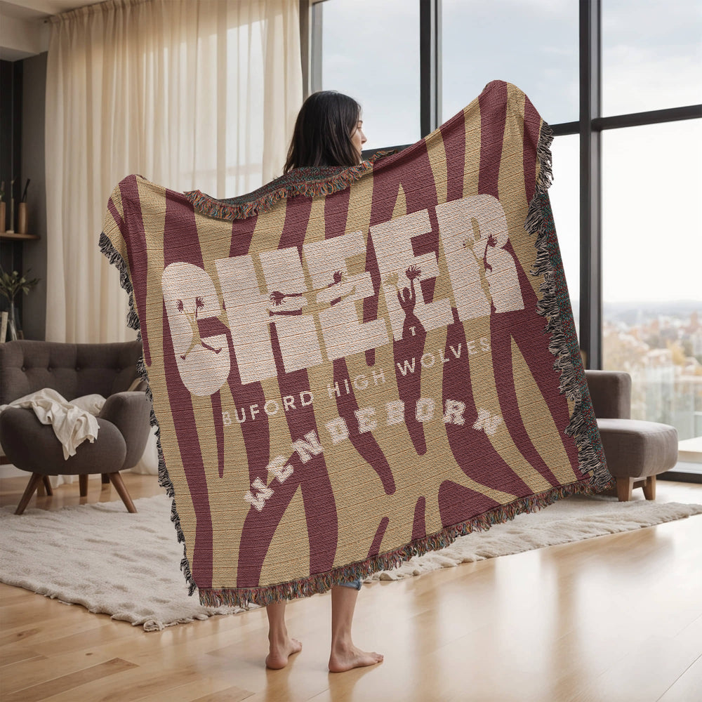 Personalized Cheer Team Woven Blanket Throw – Custom Cheerleader Gift