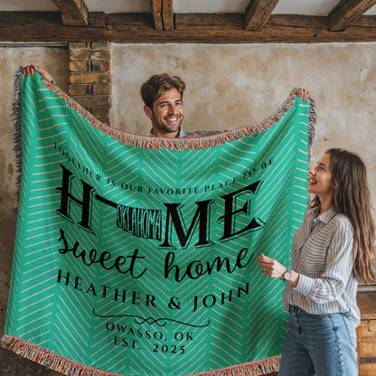 Personalized Oklahoma State Woven Blanket – Custom Home Gift for Couples