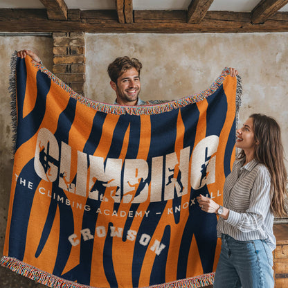 Personalized Climbing Woven Blanket Throw – Custom Rock Climber Gift