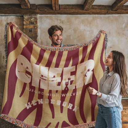 Personalized Cheer Team Woven Blanket Throw – Custom Cheerleader Gift