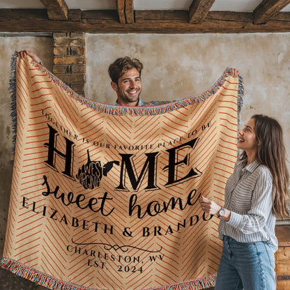 Personalized West Virginia State Woven Blanket – Custom Home Throw for Couples