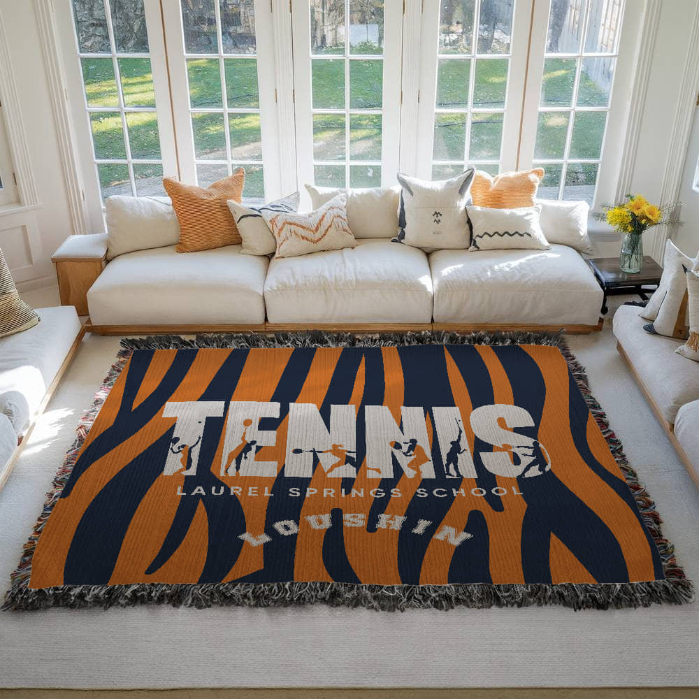 Personalized Tennis Woven Blanket Throw – Custom Athlete Gift