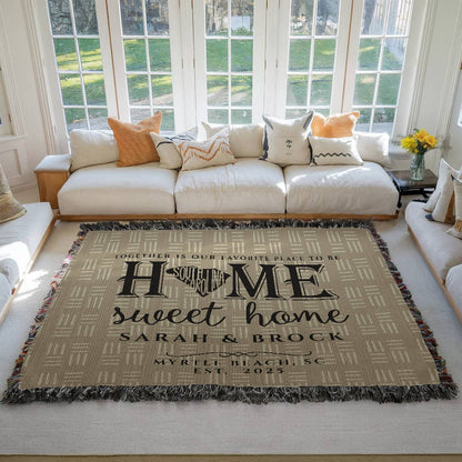 Personalized South Carolina State Woven Blanket – Custom Home Gift for Couples