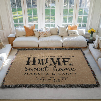 Personalized Ohio State Woven Blanket – Custom Home Gift for Couples