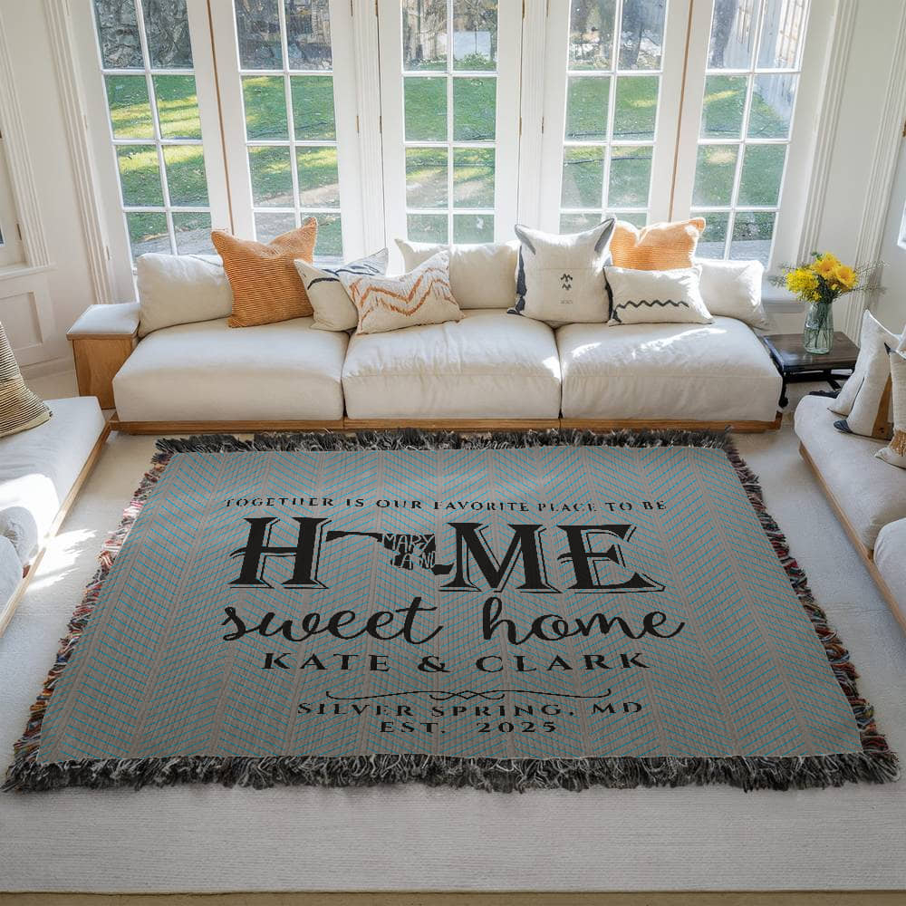 Personalized Maryland Woven Blanket – Custom Home State Throw with Name & Location