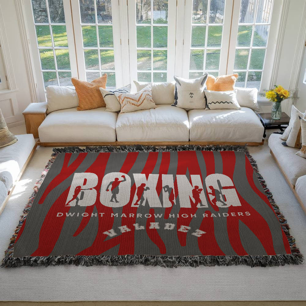 Personalized Boxing Woven Blanket Throw – Custom Boxer Gift