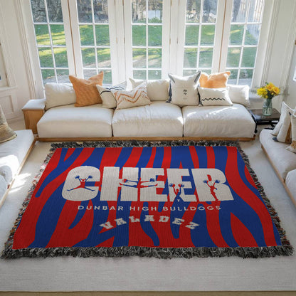 Personalized Cheer Team Woven Blanket Throw – Custom Cheerleader Gift