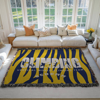 Personalized Climbing Woven Blanket Throw – Custom Rock Climber Gift
